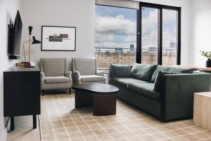 City Views from a 2-BR Balcony Apartment