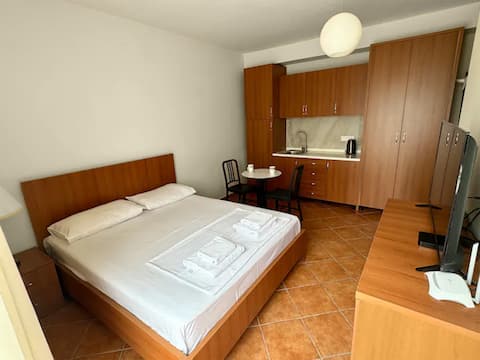Popular Airbnb listing: Mona Beachfront Studio - Full Terrace View in Durrës