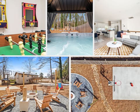 ATL Retreat - Hot Tub~Basketball~Arcade~Firepit