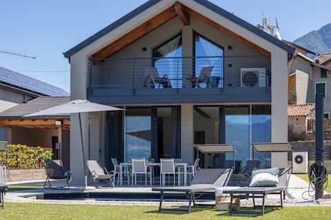 Villa Breva, beautiful pool with lake view