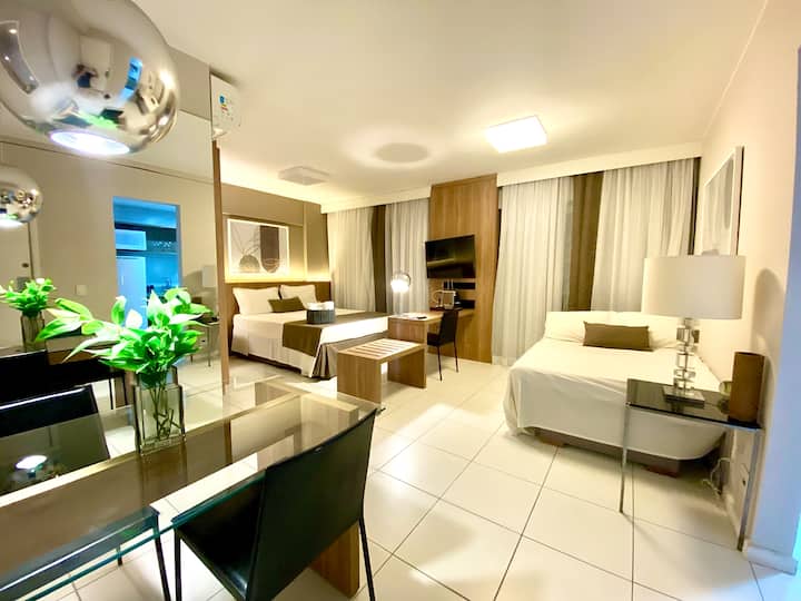 @suiteflatriostay е вашият дом в Рио!
Open Concept Flat с монтиран двоен разтегателен диван за настаняване на 04 гости в комфорт.