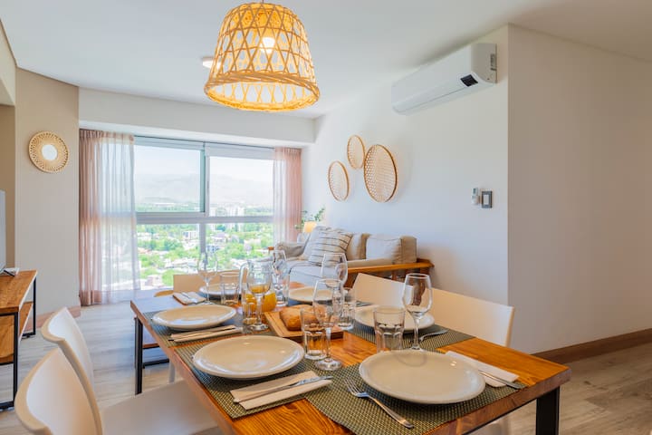 Luxurious building with amenities and panoramic views