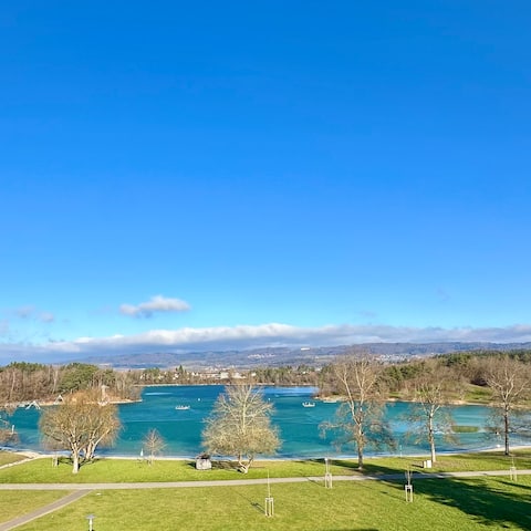 at the Schlosssee with a distant view