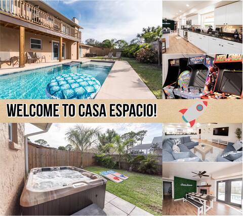 Casa Espacio: Pool w Hot Tub, Arcade, Beach, USSSA