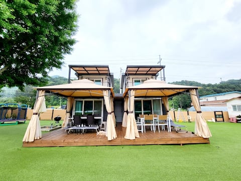 < Group Discount Set 3 > La La Cabin Annex A Building + B | # Valley # Barbecue # Fire Pit # Karaoke
