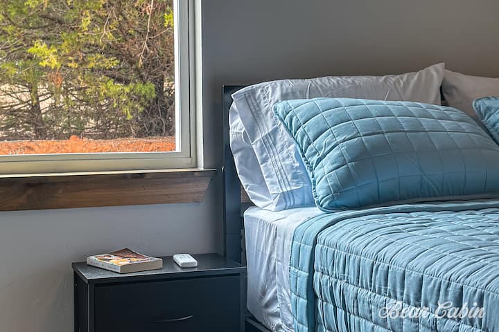 Full bedroom has a ceiling fan.
