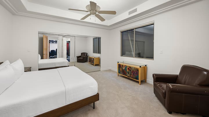 Bedroom 5 with King bed with Jack and Jill to theater and lounge chair