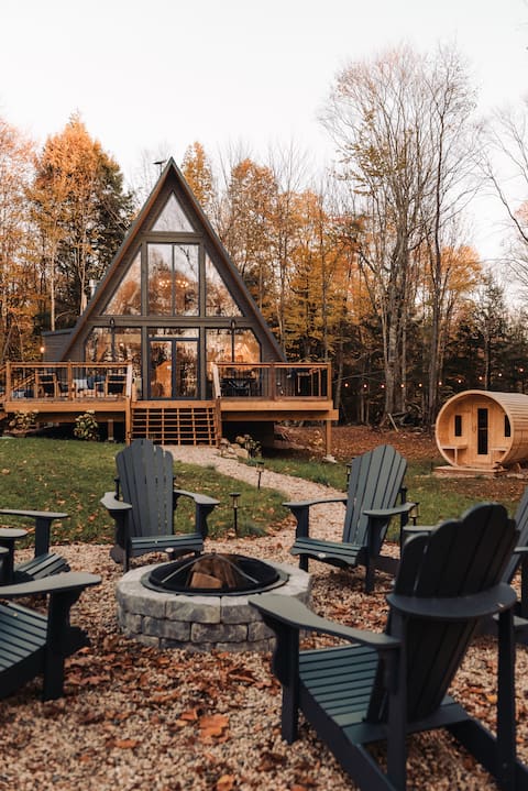 European A-Frame: Cozy Fall Retreat with Sauna