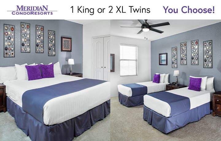 غرفة النوم الثانية - اختر سرير كينج أو سريرين مزدوجين طويلين إضافيين