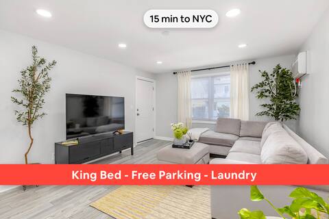 King Bed, FREE Parking, Near NYC & American Dream