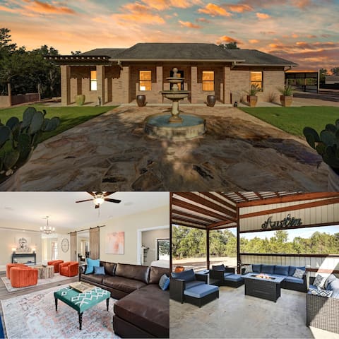 Secluded Hill Country Retreat! Bunkhouse and Spa!