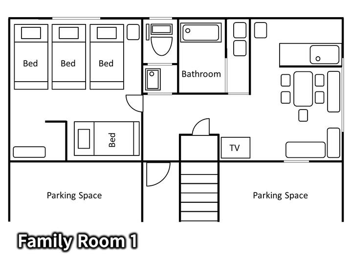 1 Min To Beppu Main St - Family Room 1 - (Ls) - Beppu