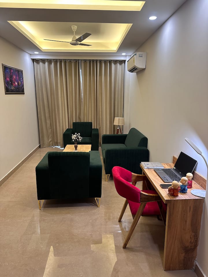 Step into your own private sanctuary within our apartment—a charming living room with 4 Seater Sofa designed to make you feel right at home from the moment you arrive. Nestled away from the hustle and bustle of the city.