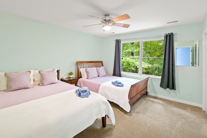 We went for it here. 2 queen beds to maximize occupancy for your party.