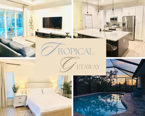 Tropical Getaway • 4BR • Heated Pool • Mineral Spr