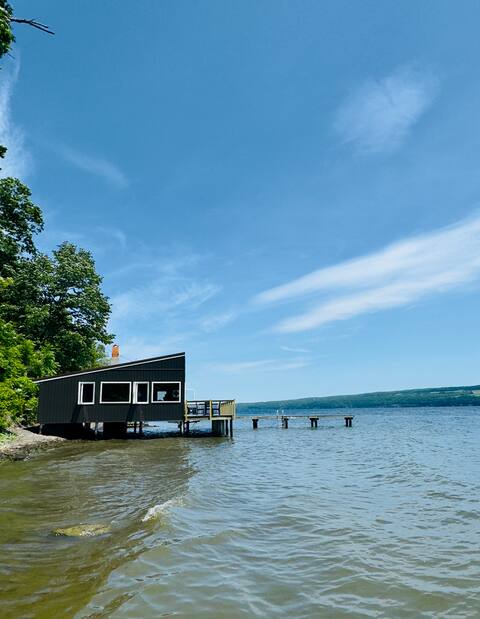 Rare Overwater Lake Cabin + Dock & Fireplace | FLX