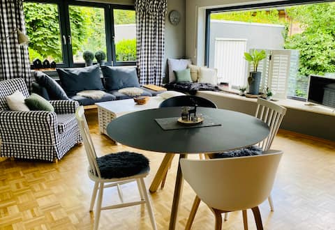 At the high tower, very central & in the countryside, with parking