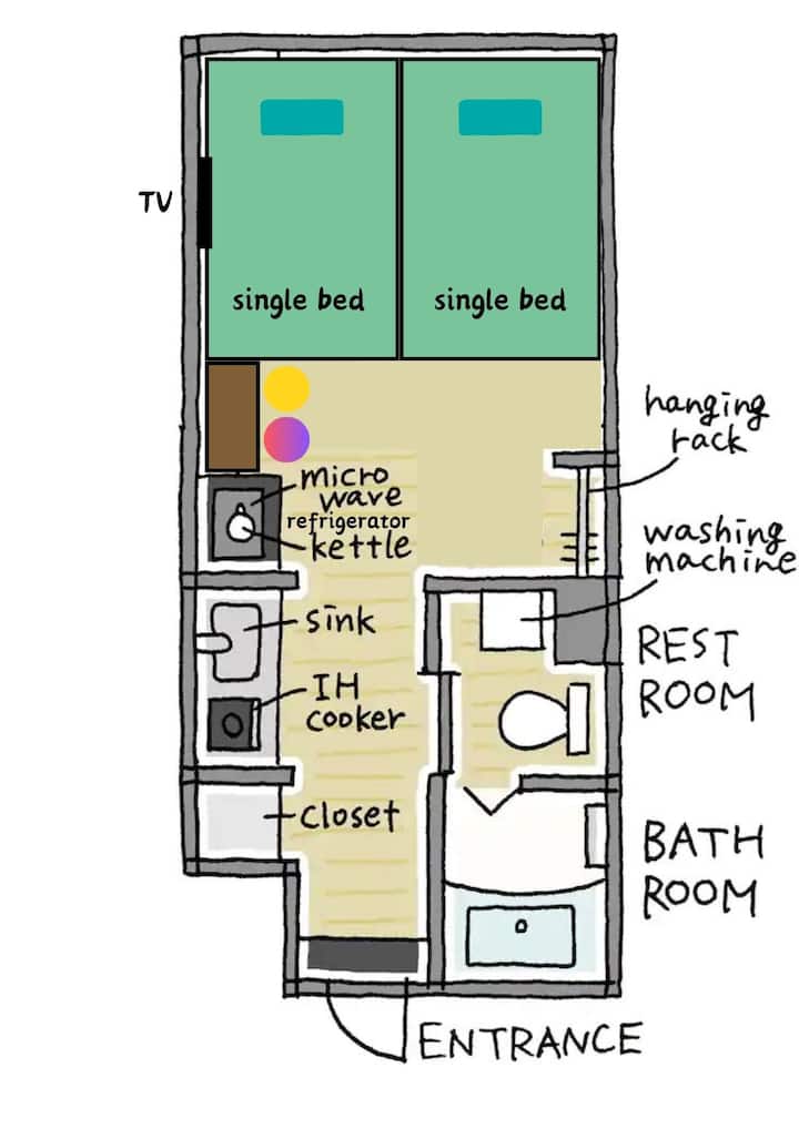 Shinjuku|5min Walk To Station|private Room + Wi-fi - Shinjuku