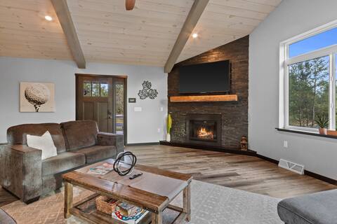 Lux 4-BR Escape: Cozy Fireplace, Game Room & More!
