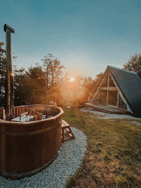 Cozy A-Frame Near Ljubljana With Wooden Tub