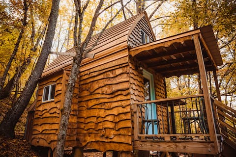 Top Airbnb: Tiny Cabin with outdoor kitchen and fire pit in Georgia