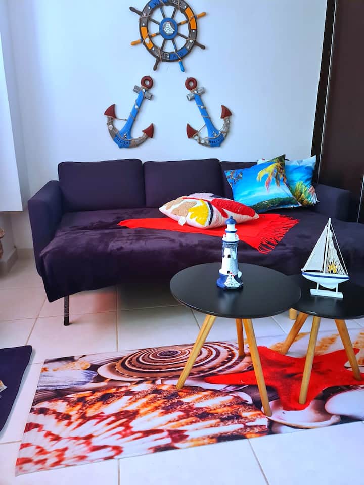 Sofá cama en la sala de estar