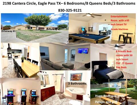 8 Beds/3Bath/Parking/Pooltable/Arcade/Palapa