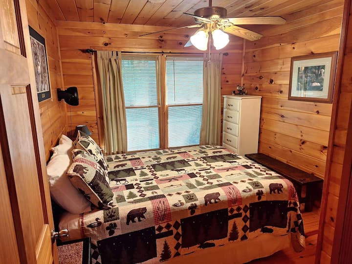 The guest bedroom on main floor with comfy pillowtop queen mattress! 