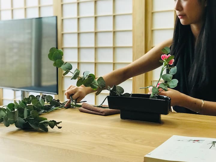 在杭州超美器物花店上一节花道课 日本小原流花道体验 日式插花 Airbnb