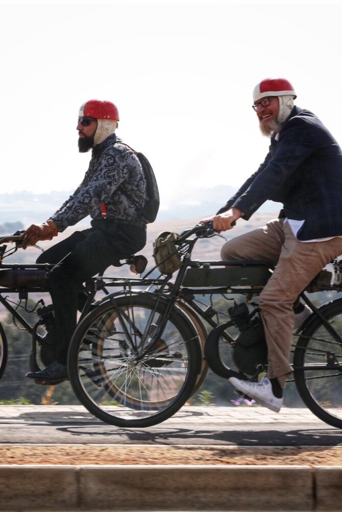 antique motorized bicycle