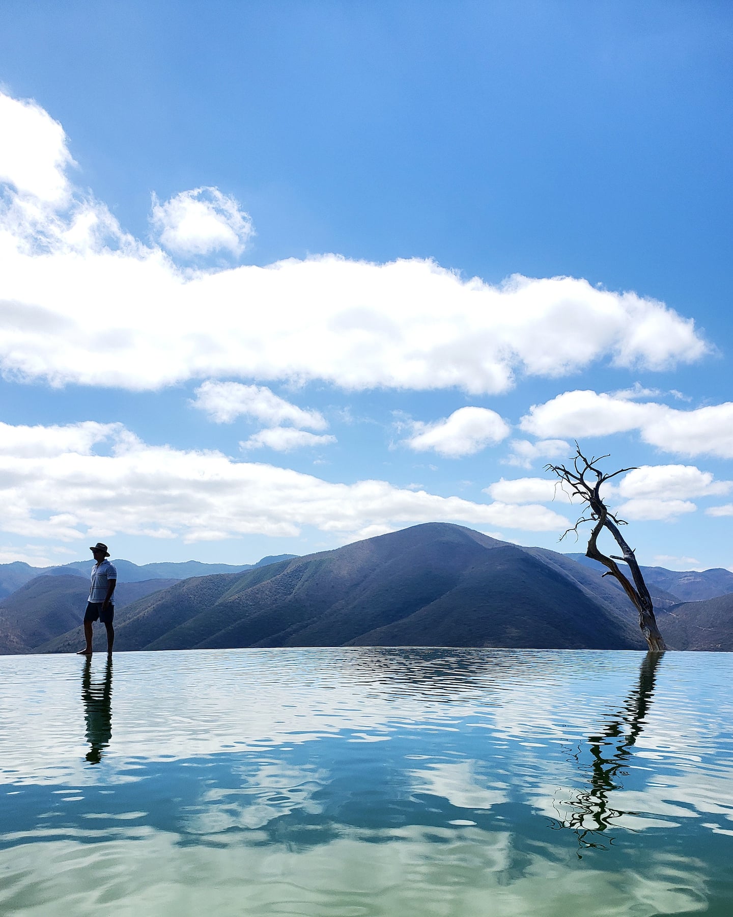 man at hierve el agua in oaxaca mexico | best hierve el agua tours