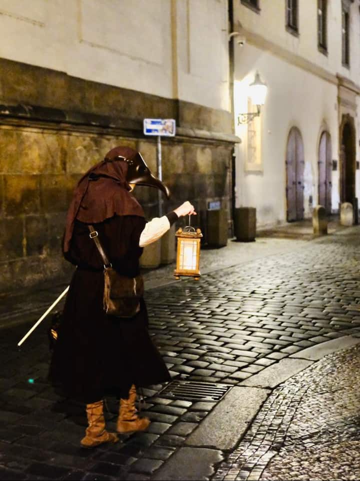 Follow your plague doctor through Prague
