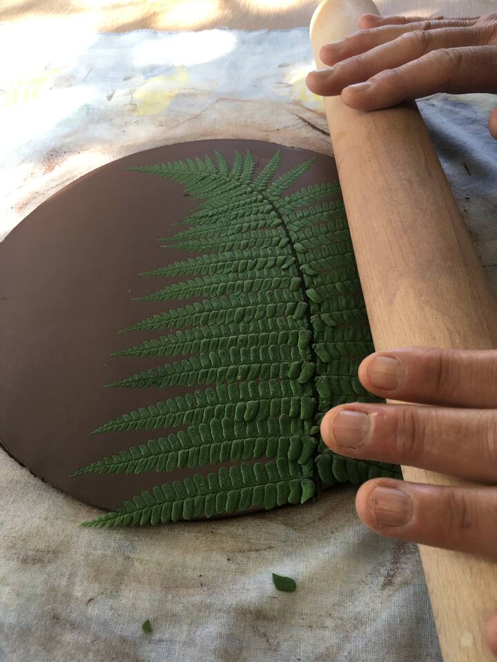 Making a fern plate