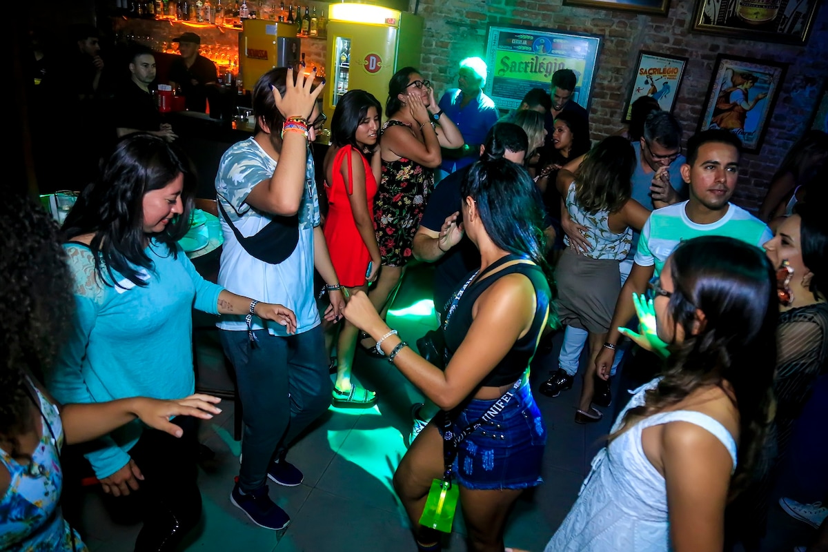 Brasilian Girl Dancing in Pub
