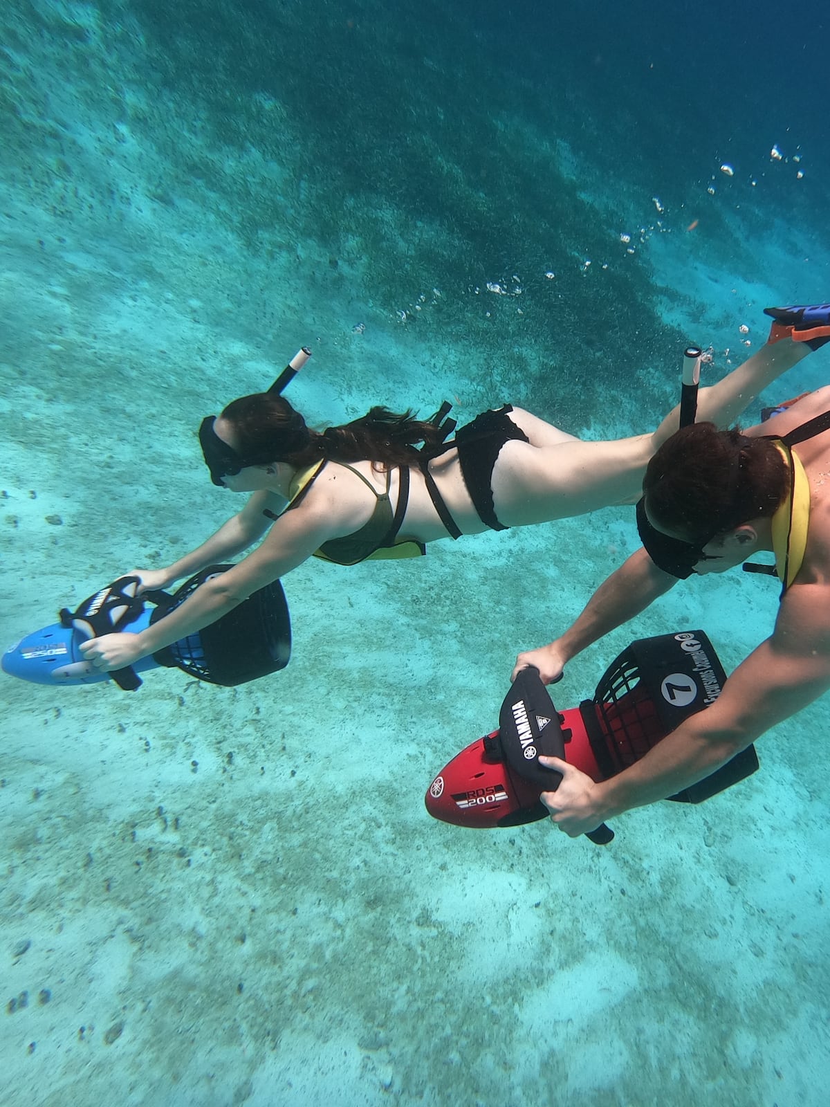 snorkeling with sea scooter in the Caribbean Sea | best things to do in Cozumel Mexico