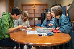Bordado sashiko en un taller de Kioto