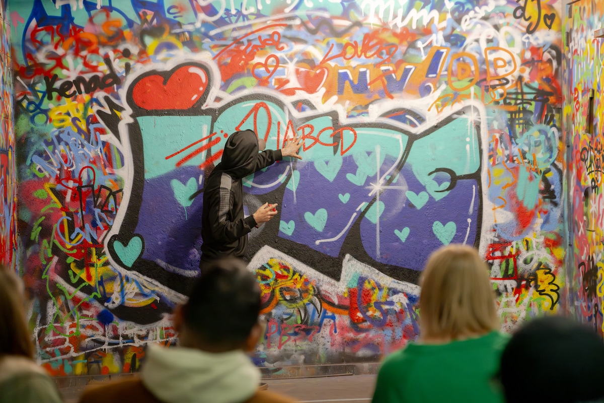 Spray paint in Bushwick with local street artist