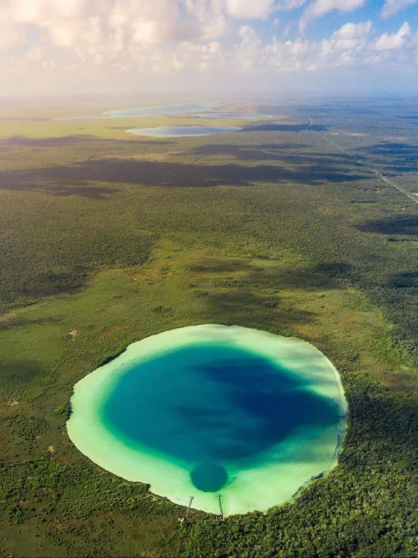 kaan luum lagoon in tulum mexico, yucatan peninsula blue lagoon in the jungle
