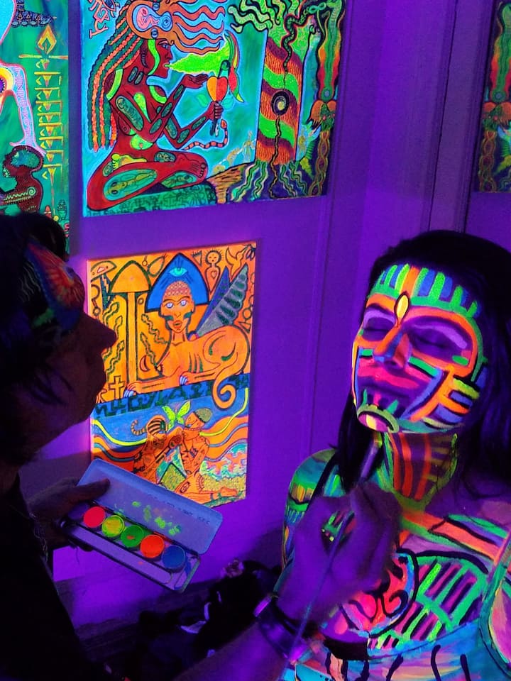 BlackLight Psychedelic BodyPaint Journey - Airbnb
