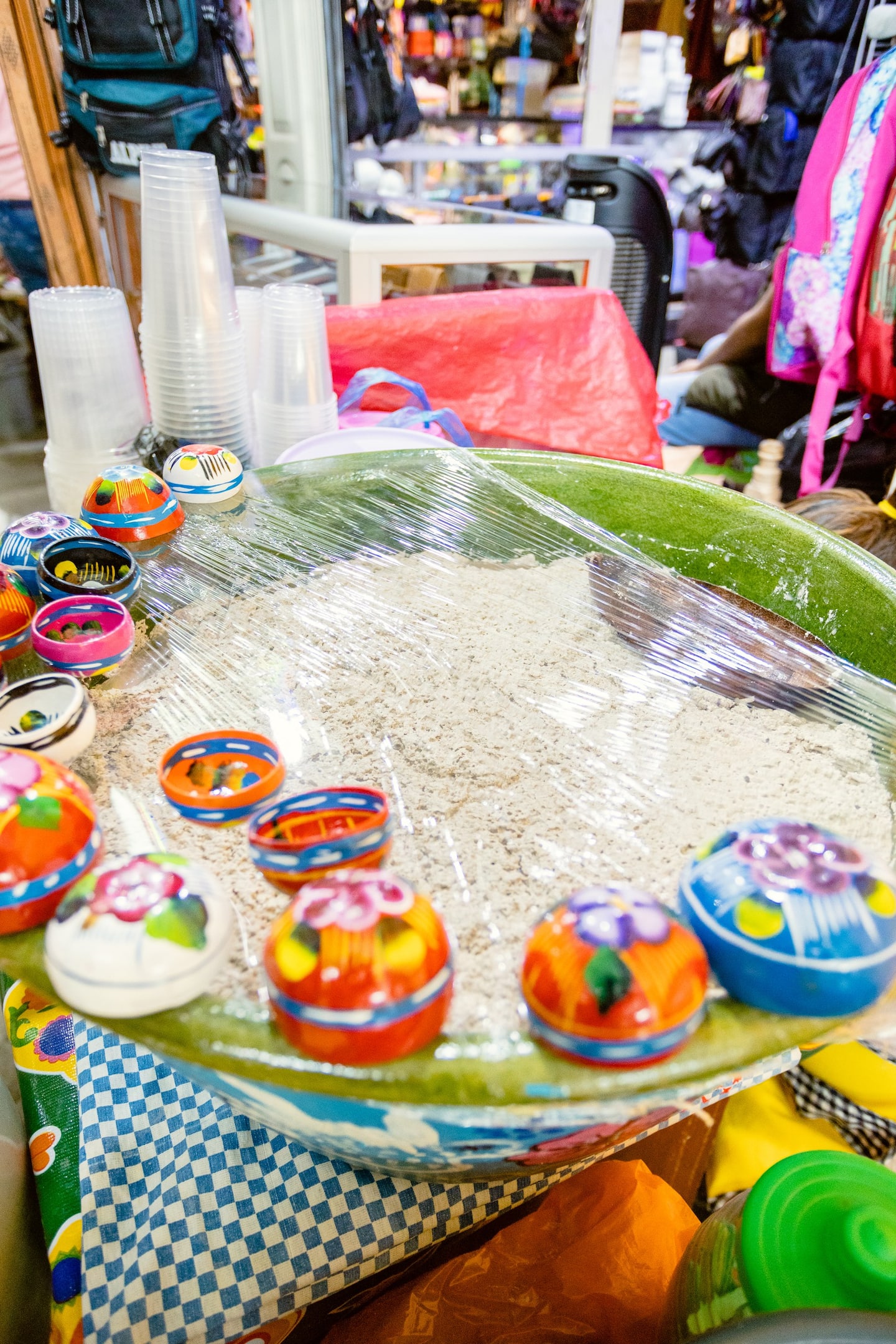tejate, one of the best Mexico drinks, at a local market in Oaxaca