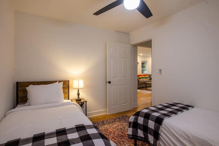 Two twin beds in the second bedroom are also memory foam.