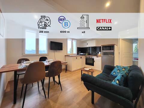 Independent: 2 bedrooms, 2 bathrooms, terrace, RER B