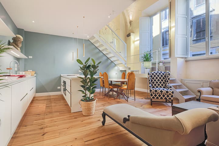 Newly renovated Abbey, center