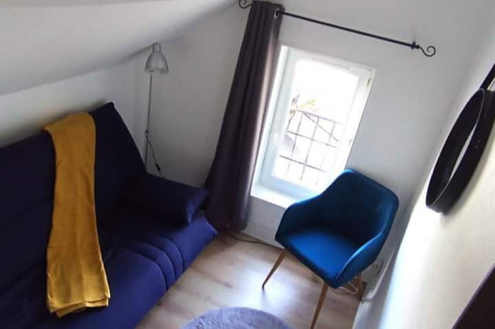 Bedroom area + armchair