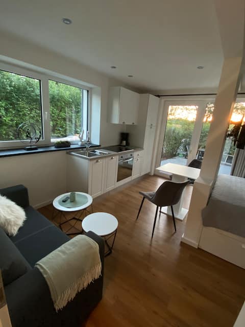 New apartment in Waren with a dog