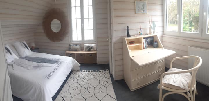 Chambre n° 2 avec 1 lit de 2 personnes + cabinet de toilette & WC