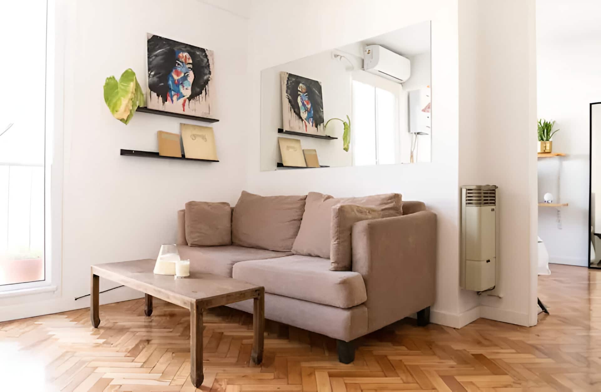 Apartamento de dois ambientes com 1 quarto em Palermo