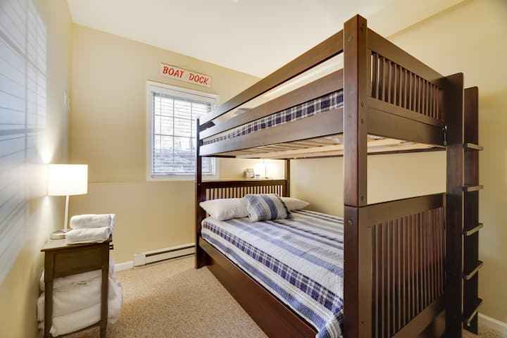 Bedroom 5 Downstairs- Full over Full bunk with large closet