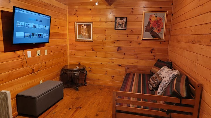 Obývačka na nižšej úrovni s pohovkou