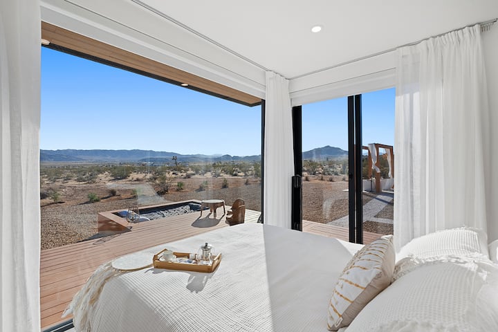 Master bedroom facing sunset